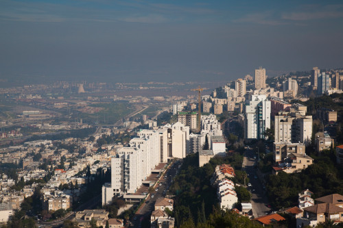 Aerial view of a city, Haifa, North Coast, Israel Poster Print by Panoramic Images - Item # VARPPI155703