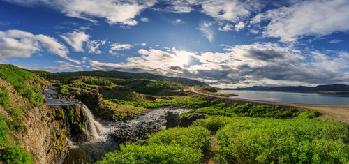 Waterfall Fossa in Hvalfjordur, Iceland Poster Print by Panoramic Images - Item # VARPPI175933