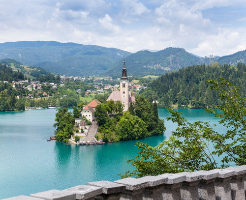 Bled, Upper Carniola, Slovenia. Church of the Assumption on Bled Island. Poster Print by Panoramic Images - Item # VARPPI174206
