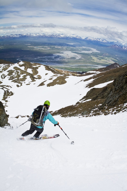 Backcountry skier on East Twin Peak near Eklutna, Chugach Mountains, Southcentral Alaska, Winter Poster Print by Joe Stock / Design Pics - Item # VARDPI2433171