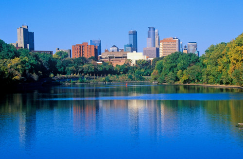 Morning view of Minneapolis skyline from Interstate 94, MN Poster Print by Panoramic Images - Item # VARPPI182849