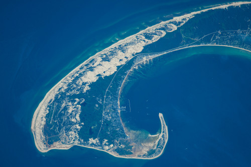 Satellite view of Cape Cod National Seashore area in North Atlantic Ocean, Massachusetts, USA Poster Print by Panoramic Images - Item # VARPPI181334