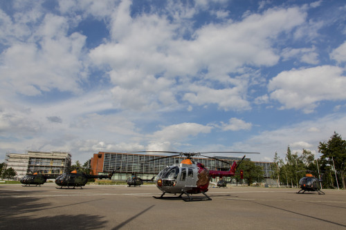 Group of Bo-105 liasion helicopters of the German Army. Poster Print by Timm Ziegenthaler/Stocktrek Images - Item # VARPSTTZG100593M