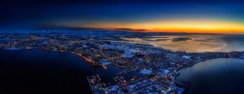 Aerial view of Reykjavik in the wintertime, Iceland Poster Print by Panoramic Images - Item # VARPPI168728