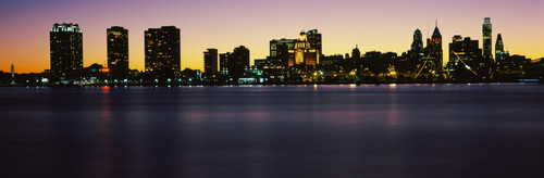 Philadelphia skyline at dusk, Pennsylvania, USA Poster Print by Panoramic Images - Item # VARPPI153937