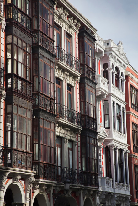 Low angle view of buildings in a town, Aviles, Asturias Province, Spain Poster Print by Panoramic Images - Item # VARPPI156788