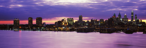 Philadelphia skyline at dusk, Pennsylvania, USA Poster Print by Panoramic Images - Item # VARPPI153936