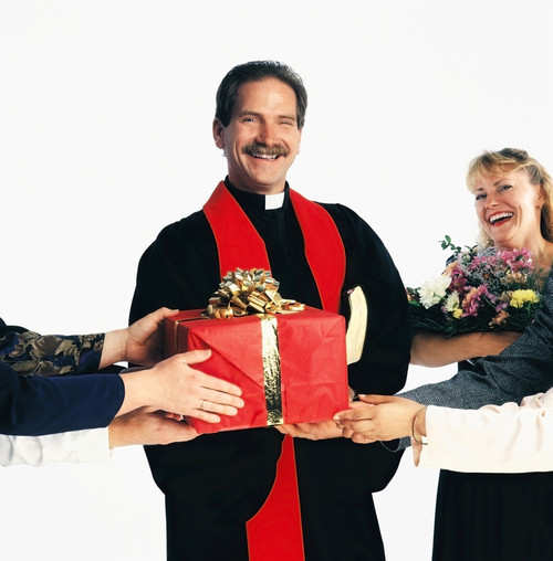 Priest Receiving Gifts Poster Print by Ron Nickel / Design Pics - Item # VARDPI1801643
