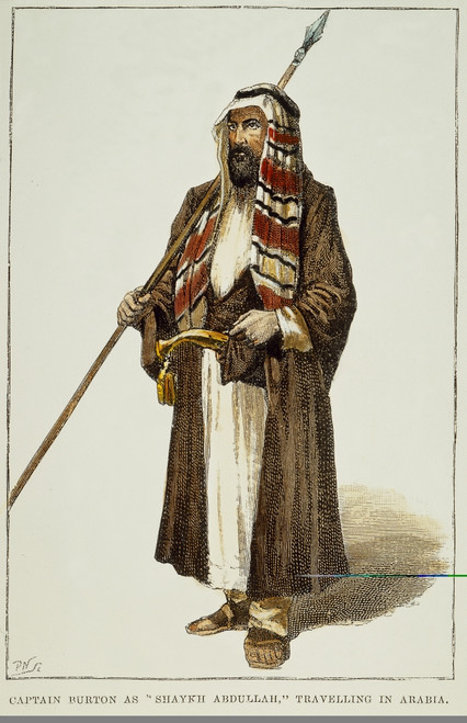 Sir Richard Francis Burton /N(1821-1890). British Explorer And Orientalist. In Traditional Arab Dress. Wood Engraving, English, 1890. Poster Print by Granger Collection - Item # VARGRC0007078