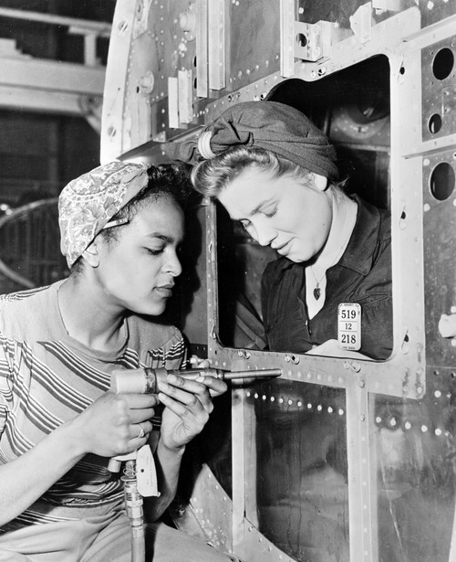 Douglas Aircraft Factory. /Ntwo Women At Work At The Douglas Aircraft Company Factory In California, During World War Ii. Poster Print by Granger Collection - Item # VARGRC0117997
