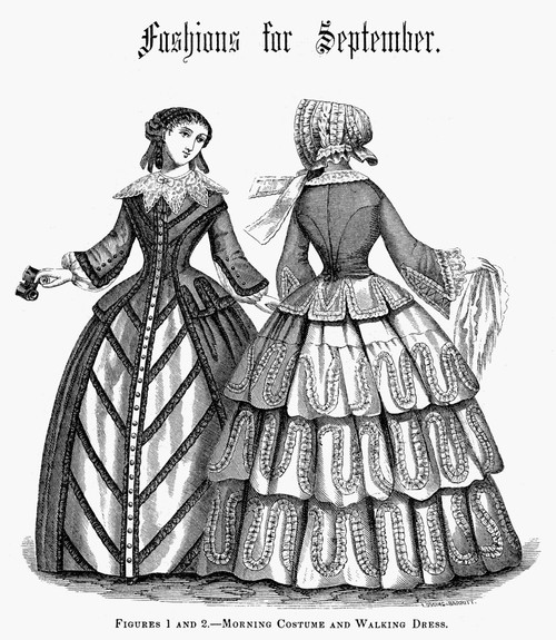 Women'S Fashion, 1852. /Nladies' Morning Costume And Walking Dress. Fashion Illustration From An American Magazine, 1852. Poster Print by Granger Collection - Item # VARGRC0093750