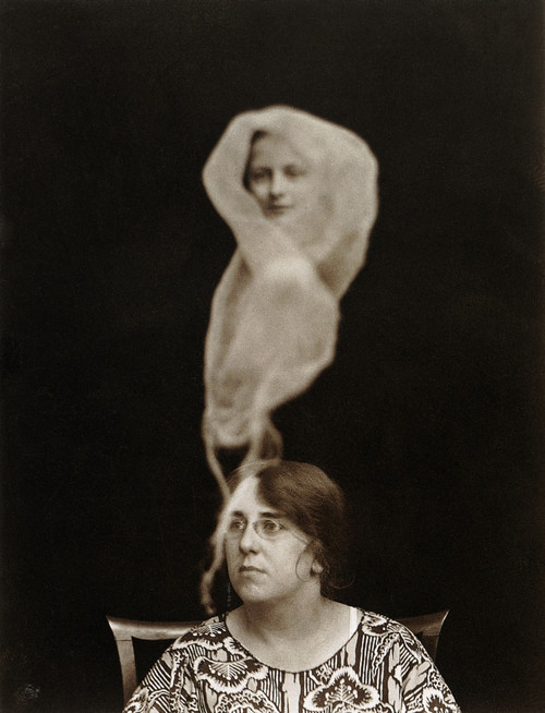 Spirit Photograph, 1921. /N'Miss Evans With A Spirit Emanation.' Photographed By English Photographer Staveley Bulford, 1921. Poster Print by Granger Collection - Item # VARGRC0118596