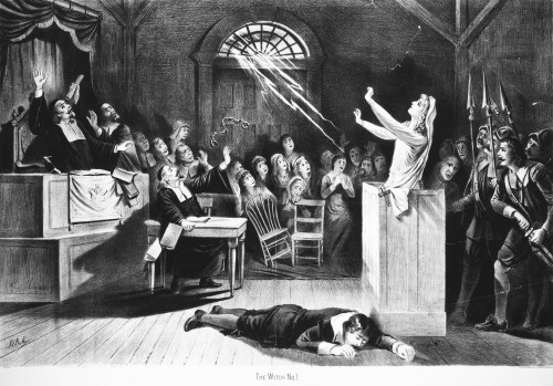 Salem Witch Trial, 1692. /Na Witch Trial At Salem, Massachusetts, In 1692. Lithograph, American, 1892. Poster Print by Granger Collection - Item # VARGRC0012301