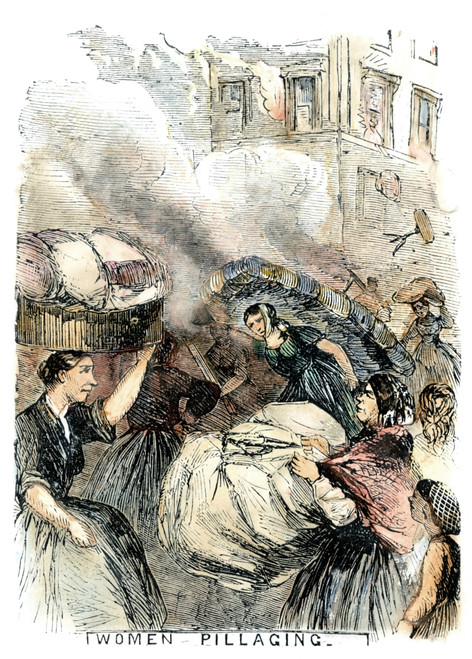 New York: Draft Riots 1863. /Nwomen Pillaging During The New York City Draft Riots Of 13-16 July 1863: Contemporary American Wood Engraving. Poster Print by Granger Collection - Item # VARGRC0076964