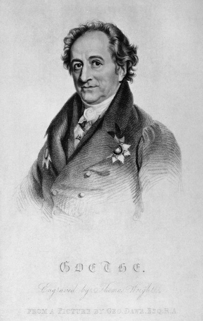 Johann Goethe (1749-1832). /Njohann Wolfgang Von Goethe. German Writer, Artist, And Politician. Engraving By Thomas Wright After George Dawe, Published 1821. Poster Print by Granger Collection - Item # VARGRC0350159