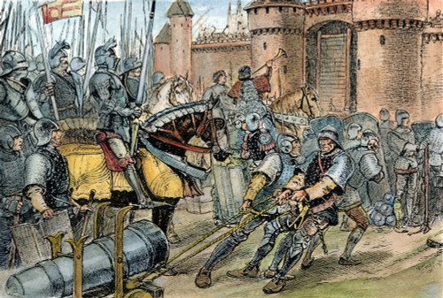 English Army In Calais. /Nthe English Army Before Calais In 1347. Pen-And-Ink Drawing, Late 19Th Century, By Paul Hardy. Poster Print by Granger Collection - Item # VARGRC0052020