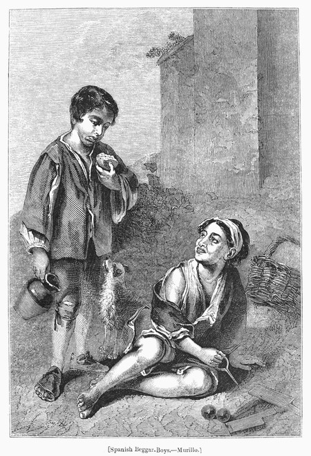 Spain: Beggar Boys. /Nwood Engraving, 1841, After The 17Th-Century Painting By Murillo. Poster Print by Granger Collection - Item # VARGRC0090816