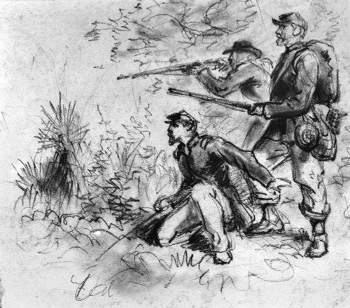 Civil War: Union Infantry. /Ncontemporary Pencil Drawing, Possibly By Alfred R. Waud. Poster Print by Granger Collection - Item # VARGRC0130280