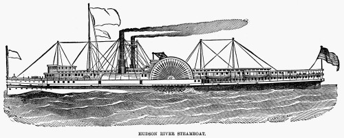 Hudson River Steamboat. /Nwood Engraving, Mid-19Th Century. Poster Print by Granger Collection - Item # VARGRC0099894