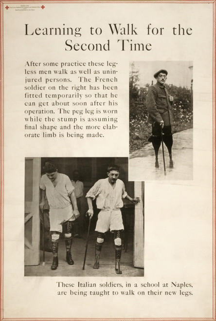Wwi: Poster, 1919. /N'Learning To Walk For The Second Time.' Poster, 1919. Poster Print by Granger Collection - Item # VARGRC0354510