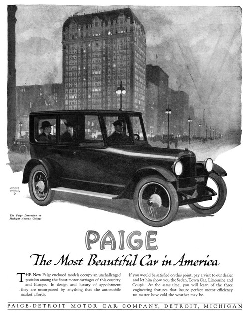 Ad: Paige Automobile, 1918. /Namerican Advertisement For The Paige Automobile, Manufactured By The Paige-Detroit Motor Car Company. Illustration, 1918. Poster Print by Granger Collection - Item # VARGRC0433209