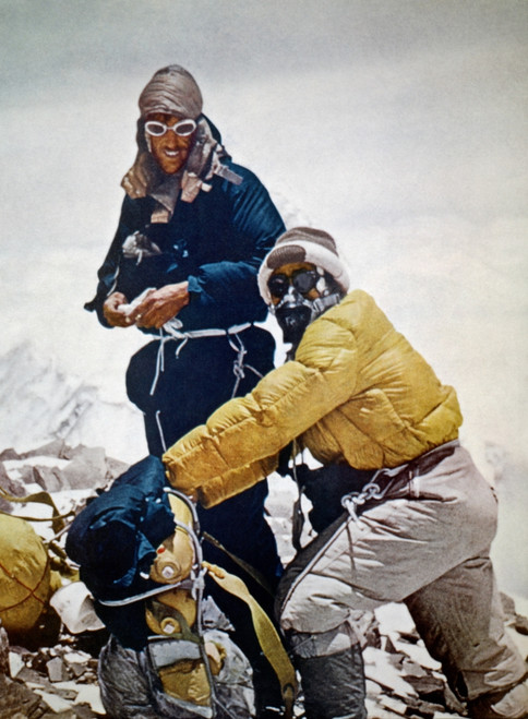 Sir Edmund Hillary /N(1919-2008). New Zealand Mountaineer And Explorer. Sir Edmund Hillary And Tenzing Norgay Near The Summit Of Mount Everest, 28 May 1953. Poster Print by Granger Collection - Item # VARGRC0006419