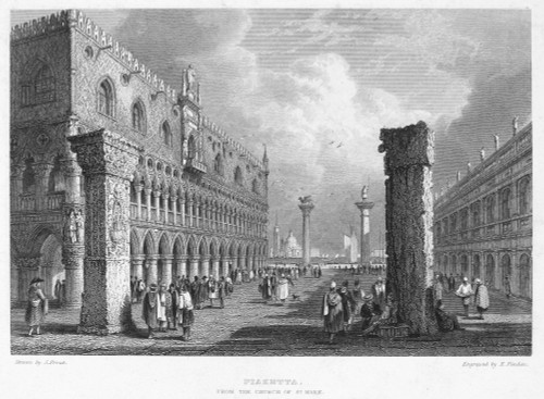 Venice: Piazetta. /Nviewed From The Church Of St. Mark. Steel Engraving, English, 1832. Poster Print by Granger Collection - Item # VARGRC0034341
