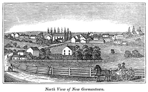 New Jersey, 1844. /Nnorth View Of New Germantown, New Jersey. Wood Engraving, 1844. Poster Print by Granger Collection - Item # VARGRC0038370