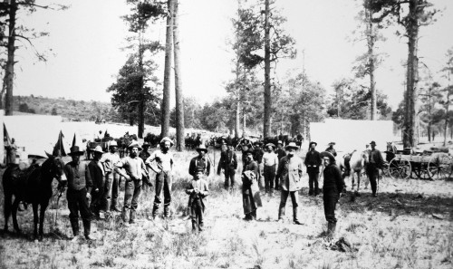 Railroad Camp, 1880S. /Ncamp Of Railroad Construction Workers Engaged In Building The Atlantic And Pacific Railroad (Later Merged Into The Atchison, Topeka & Santa Fe), 1880S. Poster Print by Granger Collection - Item # VARGRC0042249