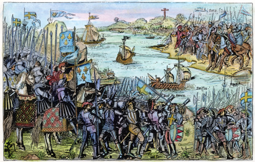 Crusaders In Egypt. /Ndisembarkation Of Crusaders At Damietta, Egypt, In 1221 Or 1249. Woodcut From 'Grand Voyage De Hierusalem,' Paris, 1522. Poster Print by Granger Collection - Item # VARGRC0057614