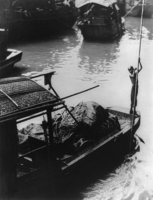 China: Canton, 1924. /Na Boy Standing On The Bow Of A Fishing Junk In Canton, China. Photograph, 1924. Poster Print by Granger Collection - Item # VARGRC0115958