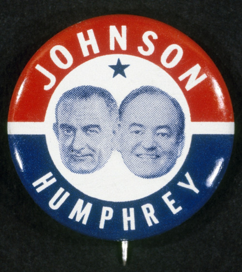Presidential Campaign, 1964. /Ndemocratic Party Button From The 1964 Presidential Campaign, Supporting The Election Of Lyndon B. Johnson And Hubert Humphrey. Poster Print by Granger Collection - Item # VARGRC0035011