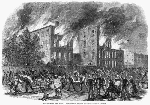 New York: Draft Riots. /Ndestruction Of The Colored Orphan Asylum During The New York City Draft Riots Of 13-16 July 1863. Wood Engraving From A Contemporary American Newspaper. Poster Print by Granger Collection - Item # VARGRC0004980