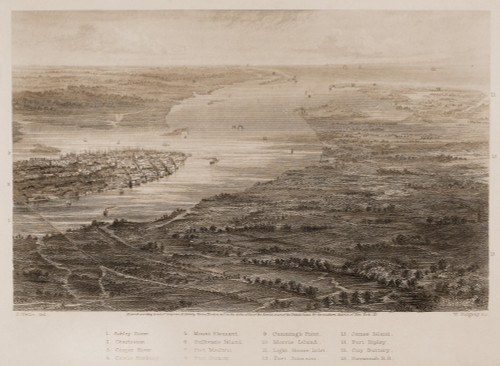 Charleston, 1863. /Nview Of Charleston, South Carolina, And Its Vicinity. Steel Engraving, 1863. Poster Print by Granger Collection - Item # VARGRC0173096