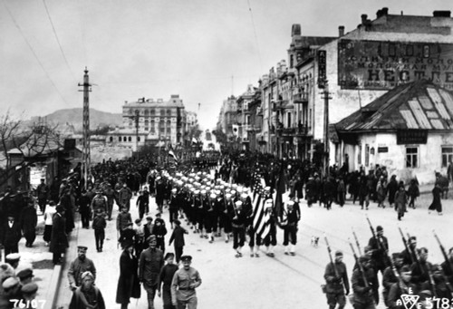 Russia: Allied Troops, C1919. /Namerican Sailors Of The Uss Albany, Arriving In Russia. Photograph, C1919. Poster Print by Granger Collection - Item # VARGRC0183853