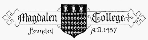 Oxford: Coat Of Arms. /Ncoat Of Arms Of Magdalen College, Oxford University, Oxford, England. Wood Engraving, English, C1885. Poster Print by Granger Collection - Item # VARGRC0094637