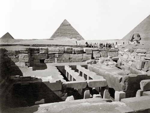 Egypt: Underground Temple. /Nan Excavated Subterranean Temple At Giza, Egypt. The Great Pyramids And Sphinx Are In The Background. Photograph, Late 19Th Century. Poster Print by Granger Collection - Item # VARGRC0260386