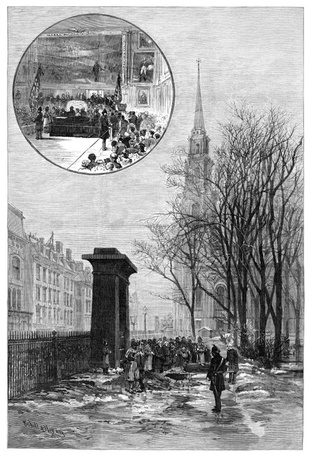 Wendell Phillips (1811-1884). /Namerican Abolitionist And Reformer. The Funeral Of Phillips, 1884. Contemporary American Wood Engraving. Poster Print by Granger Collection - Item # VARGRC0371189