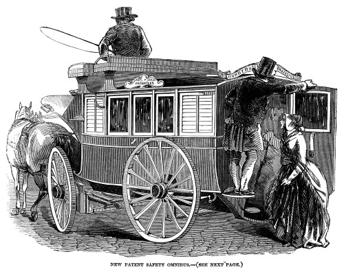 Omnibus, 1846. /Nnew Patent Safety Omnibus Of 1846. Contemporary English Wood Engraving. Poster Print by Granger Collection - Item # VARGRC0081877