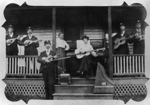 Musicians, C1905. /Na Group Of American Musicians On The Front Porch Of Their Home. Photograph, C1905. Poster Print by Granger Collection - Item # VARGRC0175017