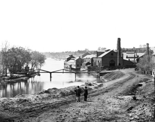 Civil War: Fall Of Richmond. /Nview Of The Tredegar Iron Works, With Footbridge To Neilson'S Island. Photographed In April 1865 By Alexander Gardner. Poster Print by Granger Collection - Item # VARGRC0013323