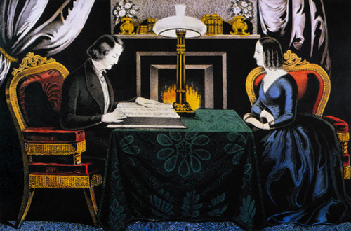 Reading The Scriptures. /Nundated Lithograph By Nathaniel Currier. Poster Print by Granger Collection - Item # VARGRC0011733