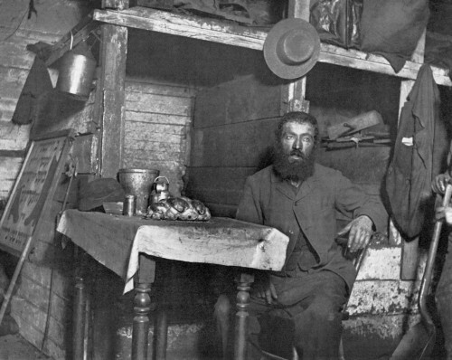 Tenement Life, C1890. /Na Jewish Cobbler Preparing For Sabbath Eve In A Ludlow Street Coal Cellar. Photographed By Jacob Riis, C1890. Poster Print by Granger Collection - Item # VARGRC0012536