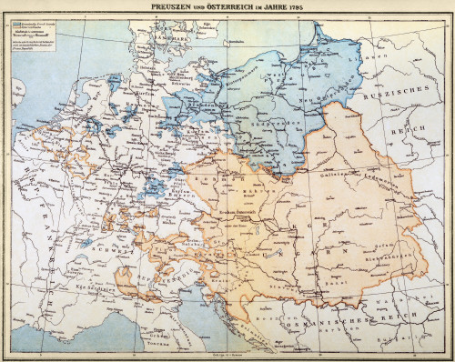 Austrian Empire Map, 1795. /Nmap Of Prussia And The Austrian Empire As They Appeared In The Year 1795. Poster Print by Granger Collection - Item # VARGRC0007293