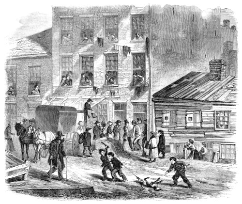 Nyc: Tenement Life, C1860. /Na Funeral In Baxter Street, The Five Points Tenement District Of New York. Wood Engraving From A German-Language American Newspaper, C1860. Poster Print by Granger Collection - Item # VARGRC0006281
