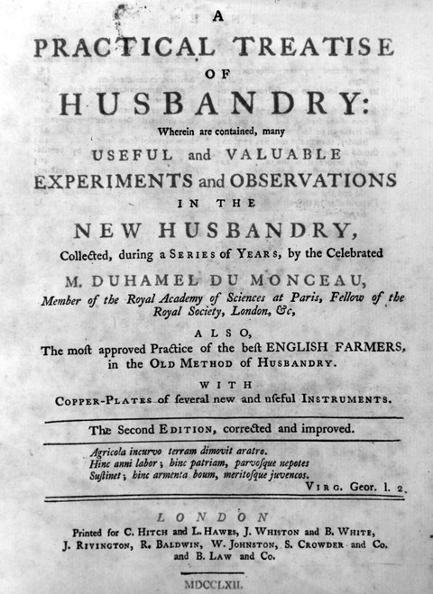 Du Monceau: Title Page. /Ntitle Page Of An Early Edition, Owned By John Adams, Of Henri Louis Duhamel Du Monceau'S 'A Practical Treatise Of Husbandry,' Published 1762. Poster Print by Granger Collection - Item # VARGRC0106881