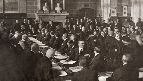 World War I: Saint-Germain. /Nfrench Premier Clemenceau Addressing Austrian Delegates Prior To The Delivery Of The Treaty Of Saint-Germain In Saint-Germain-En-Laye, France. Photograph, 1919. Poster Print by Granger Collection - Item # VARGRC0409393