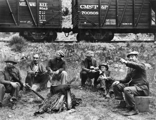 Group Of Hoboes, C1925. /Ngroup Of Hoboes In The American Midwest. Photograph, C1925. Poster Print by Granger Collection