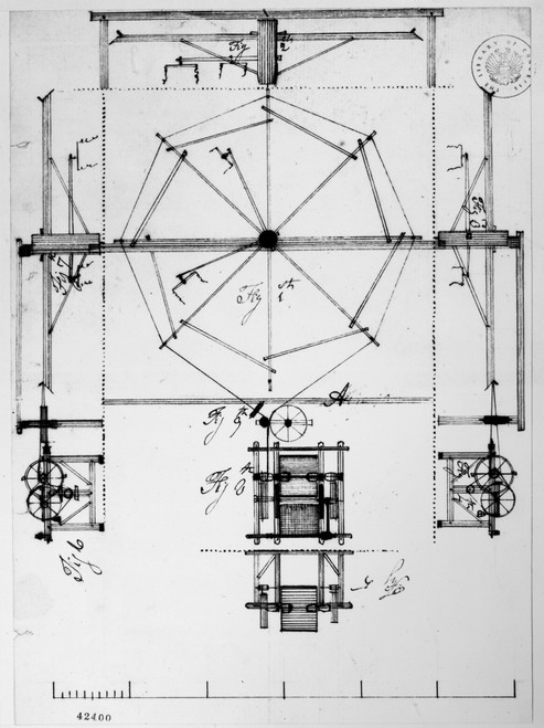 Jefferson: Spinning Jenny. /Nthomas Jefferson'S Design For A Spinning Jenny, C1812. Poster Print by Granger Collection - Item # VARGRC0113331