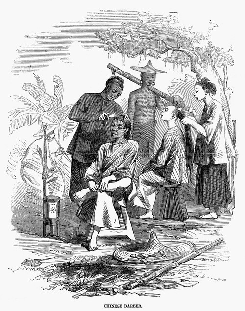 China: Barber, 1857. /Nwood Engraving From A Contemporary English Newspaper. Poster Print by Granger Collection - Item # VARGRC0090775